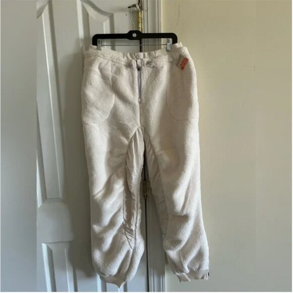 Free People NWT Sundown Fleece Joggers Wide Leg Pants FP Movement Ivory size XL - Picture 2 of 13